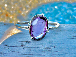 Purple Sapphire dew and ice ring