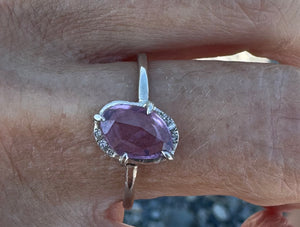 Purple Sapphire dew and ice ring