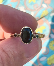 Load image into Gallery viewer, Rustic teal tourmaline ring