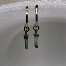 Load image into Gallery viewer, Bec Emerald slice Earrings