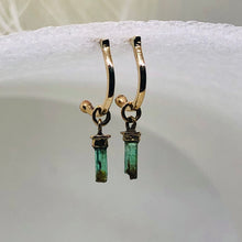 Load image into Gallery viewer, Bec Emerald slice Earrings