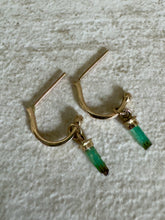 Load image into Gallery viewer, Bec Emerald slice Earrings