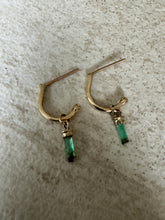 Load image into Gallery viewer, Bec Emerald slice Earrings