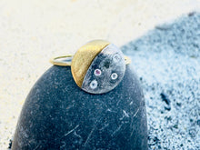 Load image into Gallery viewer, Starry pink diamond moon ring