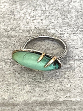 Load image into Gallery viewer, Turquoise and gold talon ring