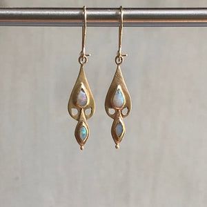 Opal dove earrings