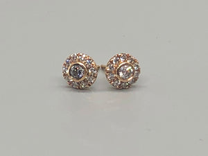 Diamond halo boho earrings