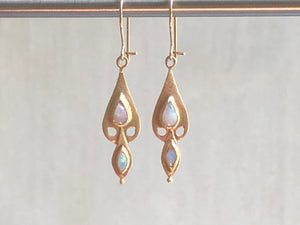 Opal dove earrings