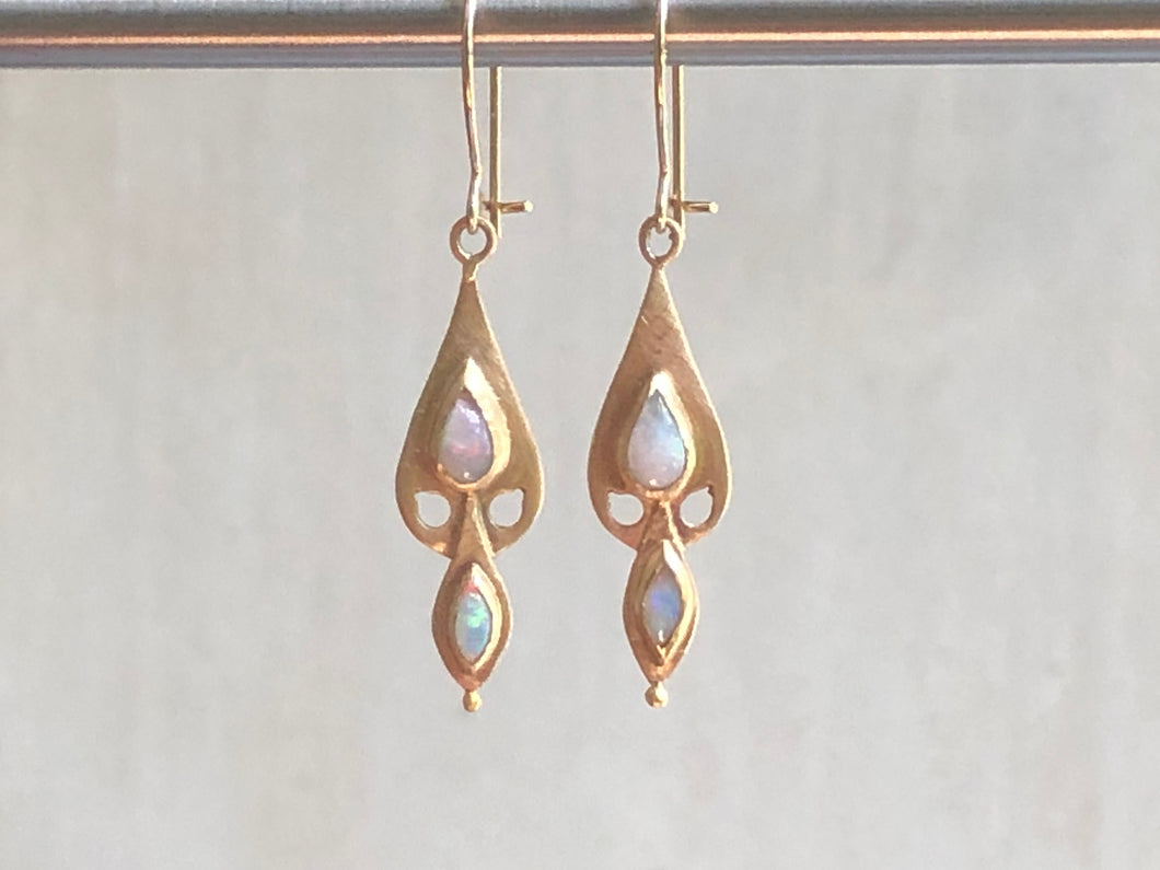 Opal dove earrings