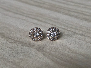 Diamond halo boho earrings