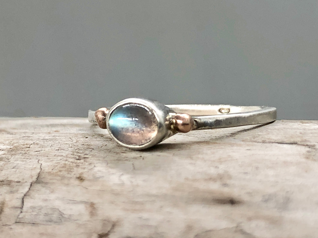 Moonstone & cherry ring