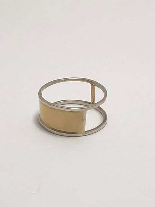 SILVER-GOLD BAR RING Tamara Alain Jewelry, Trendy jewelry, Handmade jewelry, Custom designs jewelry, Bespoke jewelry, Unique jewelry