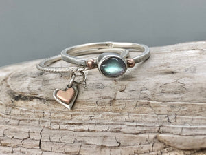 Moonstone & cherry ring