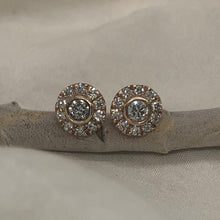 Load image into Gallery viewer, Diamond halo boho earrings