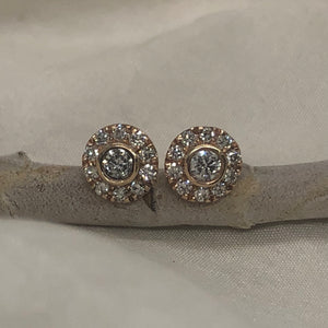 Diamond halo boho earrings