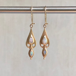 Opal dove earrings