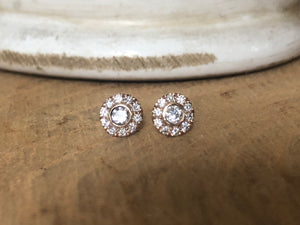 Diamond halo boho earrings