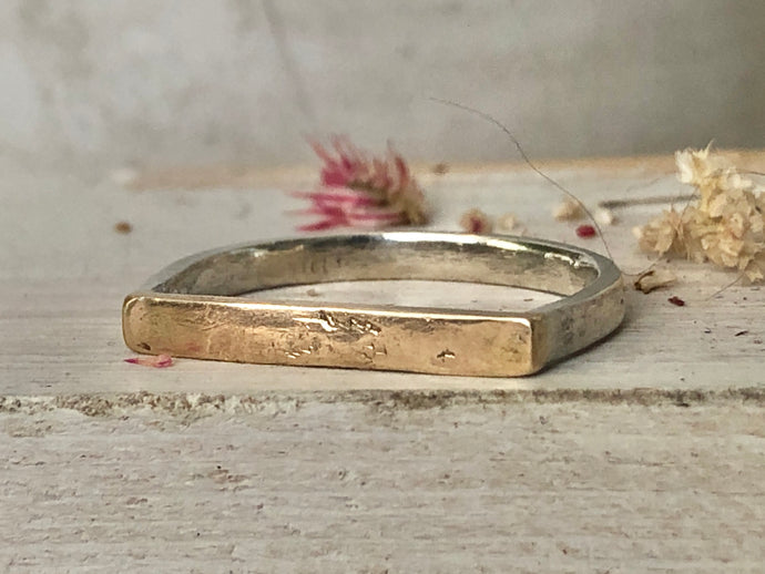 Silver-Gold bar ring