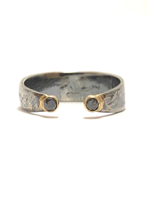 Oxidized silver diamond eye stackable ring  Tamara Alain,Trendy jewelry, Handmade jewelry, Custom designs jewelry