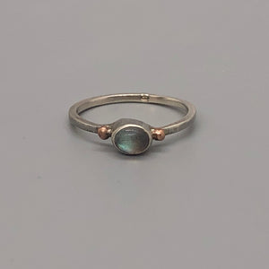 Moonstone & cherry ring