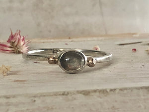 Moonstone & cherry ring